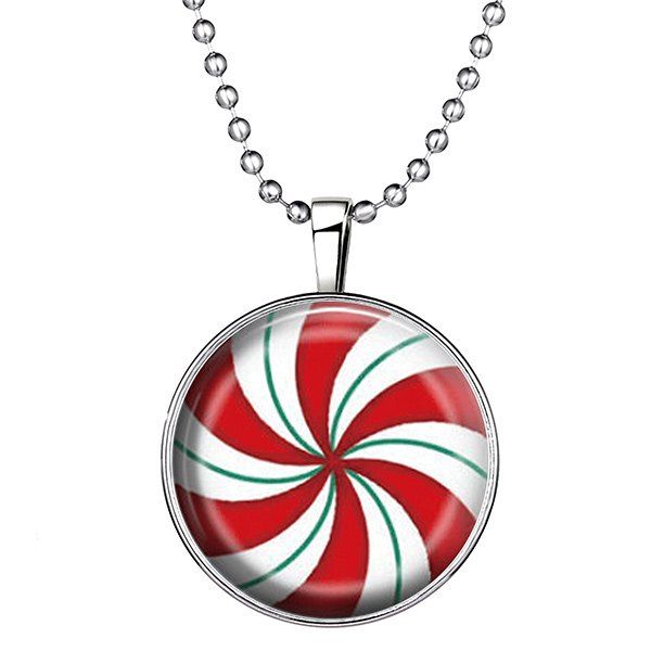 

Circle Windmill Pattern Pendant Christmas Necklace, Silver