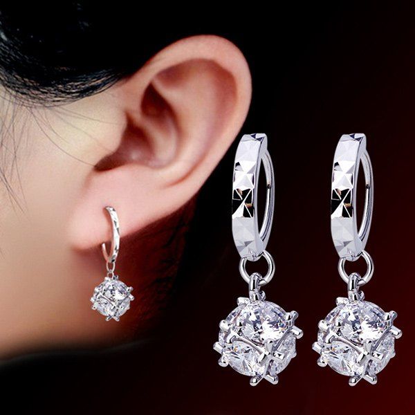 

Candy Shape Faux Crystal Drop Earrings, Silver
