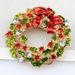 Enamel Bowknot Wreath Christmas Brooch -  