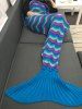 Color Block Crochet Knitting Mermaid Tail Design Blanket -  