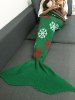 Christmas Snows Design Knitted Mermaid Tail Blanket -  