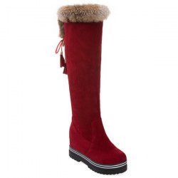 red boots with tassels