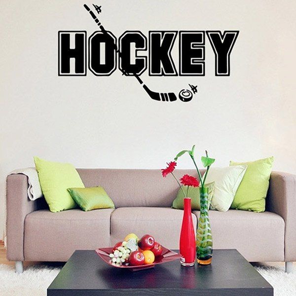 Black Removable Waterproof Hockey Word Sports Wall Decals For Removable Waterproof Hockey Word Sports Wall Decals For Bedrooms
