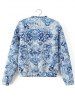Zipped Porcelain Print Quilted Jacket -  