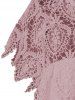 Lace Panel Chiffon Tunic Shift Summer Dress -  