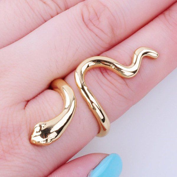 

Vintage Polished Snake Ring, Golden