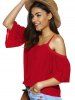 Trendy Spaghetti Strap Solid Color Loose Fitting Blouse -  