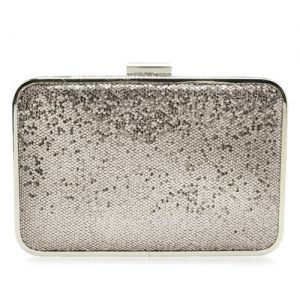 Glitter Metal Trimmed Sequins Evening Clutch