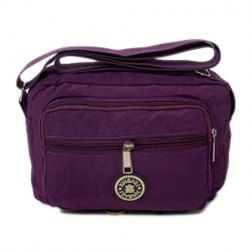 Multi Zips Nylon Crossbody Bag