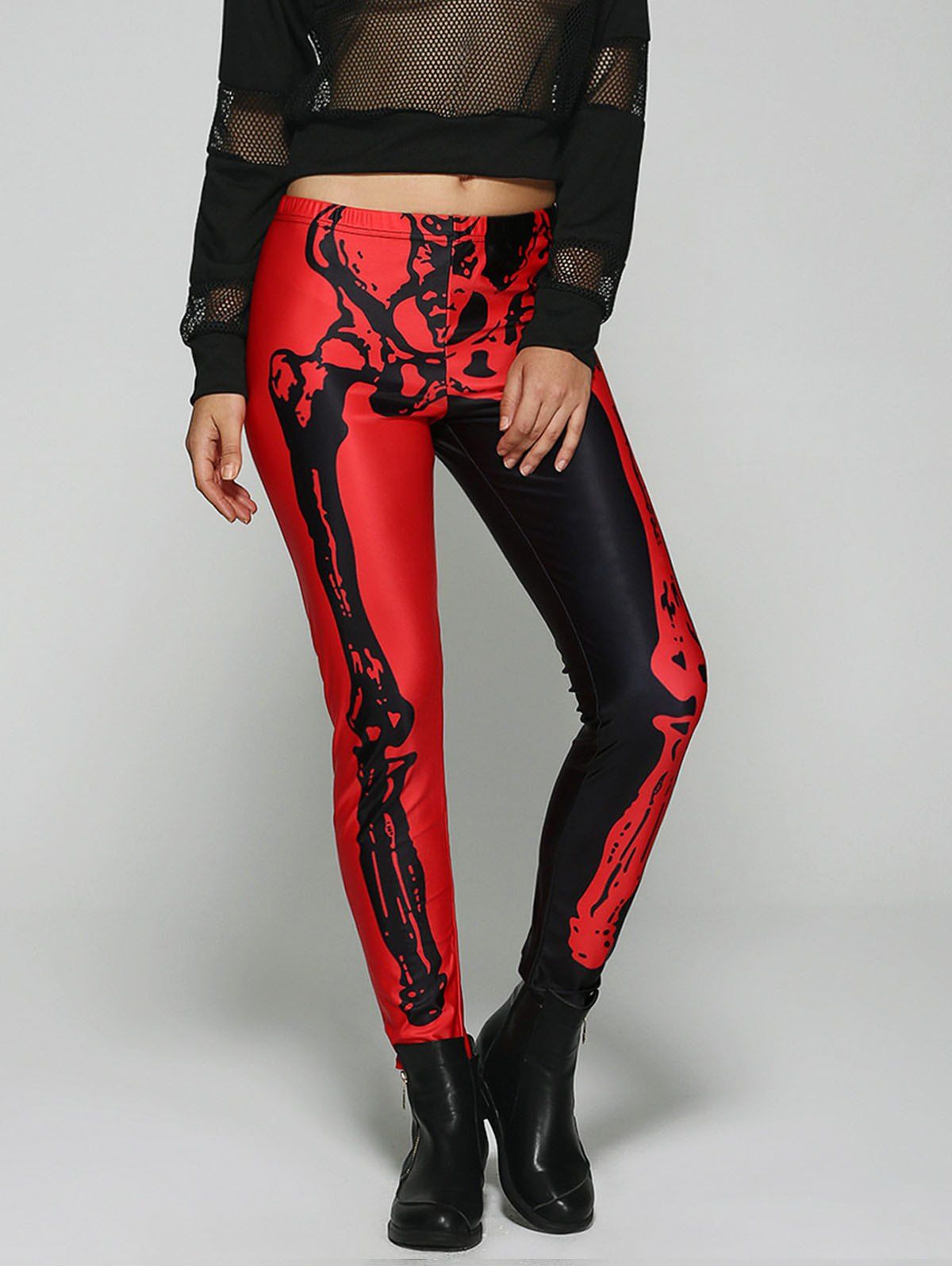 [21% OFF] Halloween Skeleton Print Leggings | Rosegal