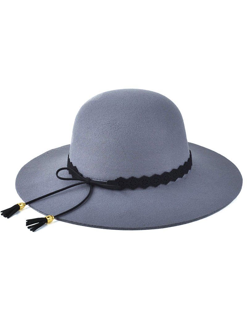 Shops Floppy Bowknot Tassel Felt Hat  