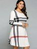 Plus Size Long Sleeve Striped Tee Dress -  