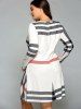 Plus Size Long Sleeve Striped Tee Dress -  