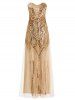 Strapless Sequin Glitter Floor Length Formal Party Bridemaid Dress -  