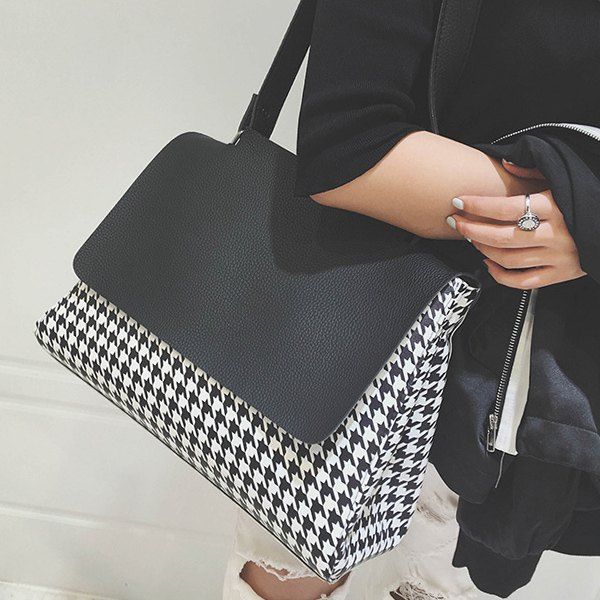 houndstooth shoulder bag