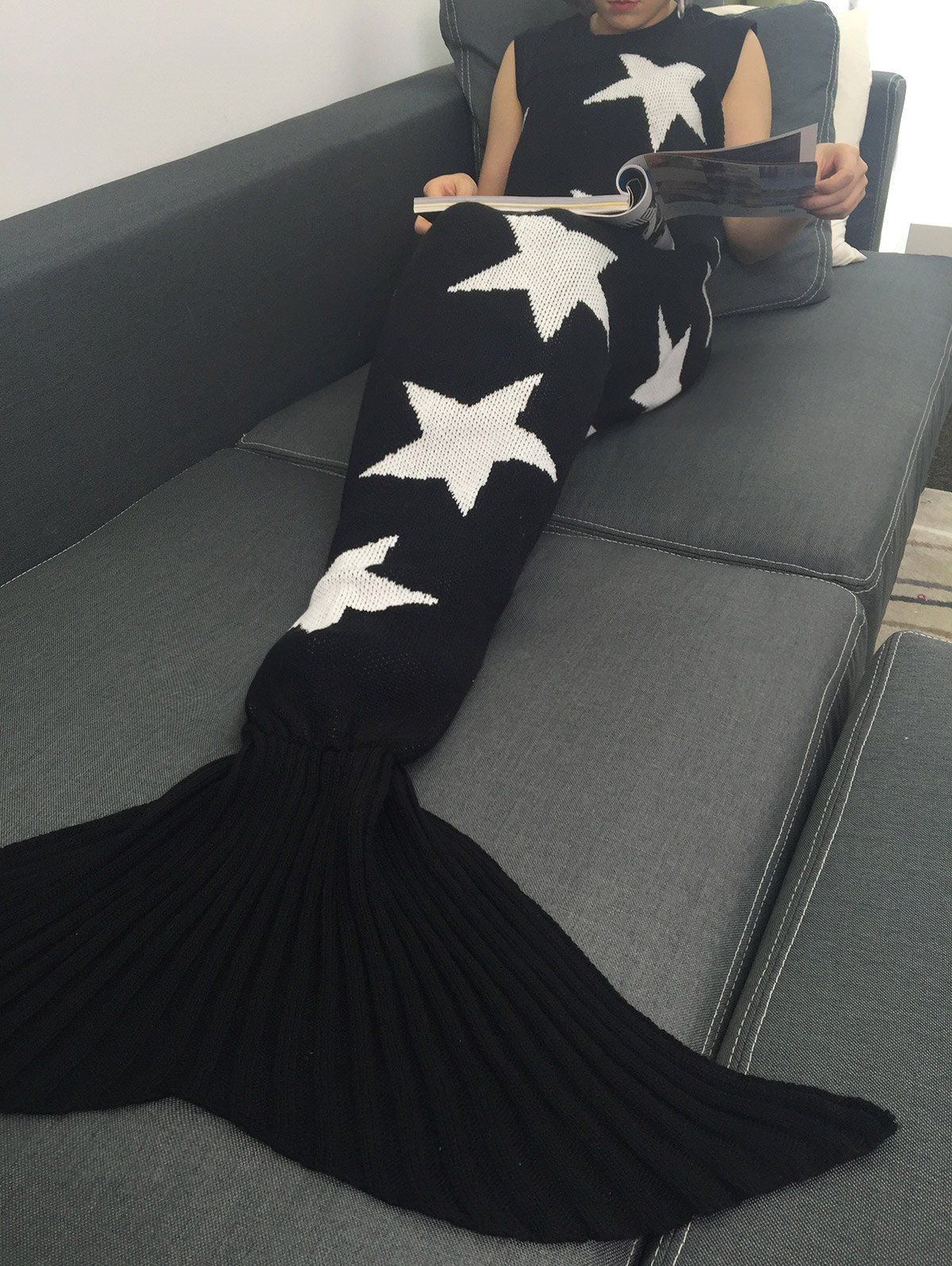 Shop Soft Sleeping Bag Star Knitted Wrap Mermaid Tail Blanket  