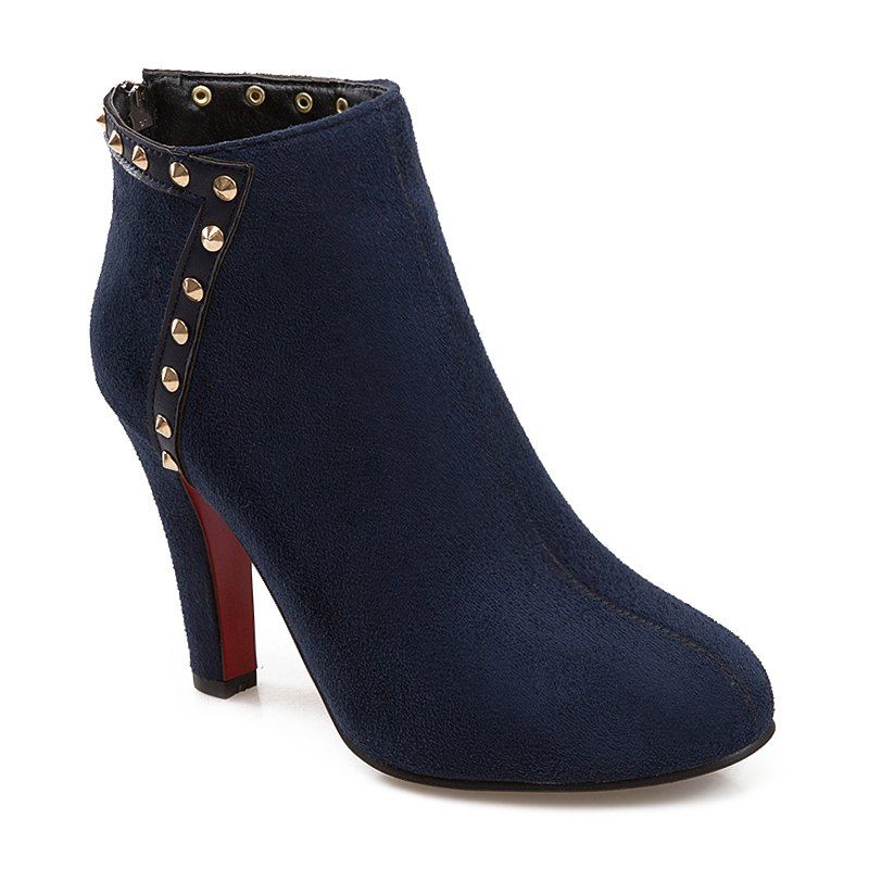 brown cone heel boots