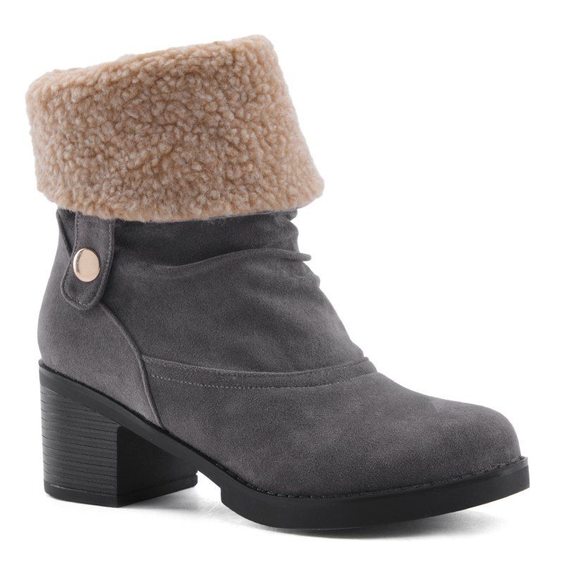 [36% OFF] Suede Block Heel Boots | Rosegal