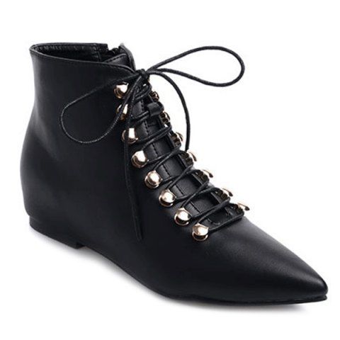 lace up pointed toe boots