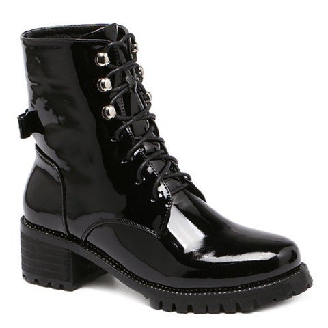 chunky heel combat boots ladies