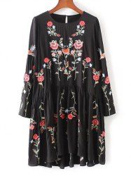 Floral Smock brodé Robe -  