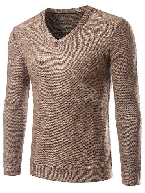 Chic V-Neck Long Sleeve Knitting Sweater  