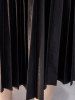 Midi Pleated PU Leather Skirt -  