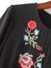 Floral Embroidered Smock Dress -  