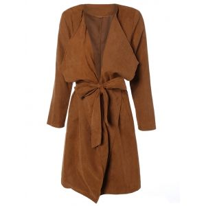 Draped Wrap Coat with Belt