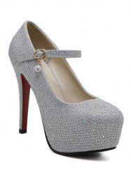 Sequined Rhinestone Stiletto Heel Pumps