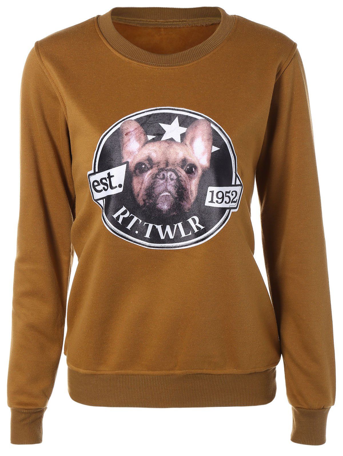 [7% OFF] Dog Print Fleece Sweatshirt | Rosegal