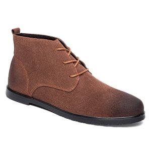Retro Lace-Up Suede Ankle Boots