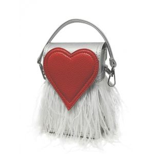Heart Pattern Fringe Color Block Handbag