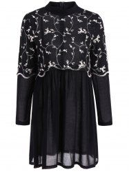 Autumn Leaf Broderie Robe manches longues -  