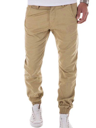 [26% OFF] Zipper Fly Big And Tall Chino Jogger Pants | Rosegal