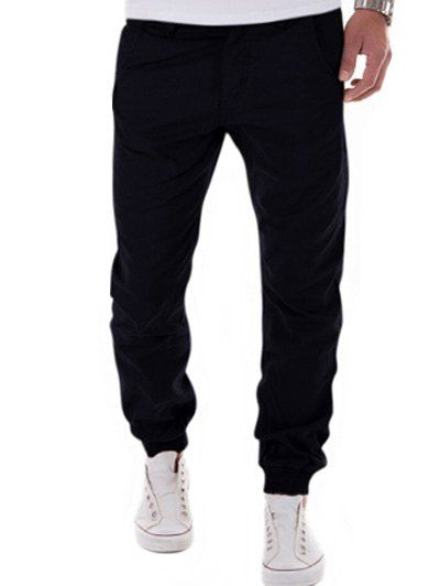 

Zipper Fly Big and Tall Chino Jogger Pants, Black