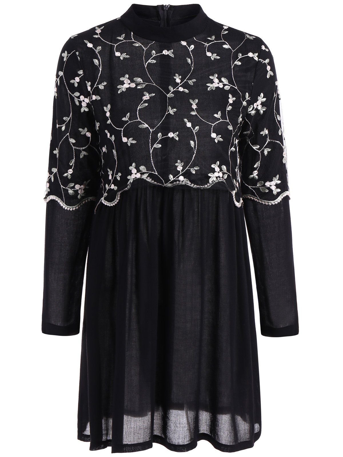 Autumn Leaf Broderie Robe manches longues  