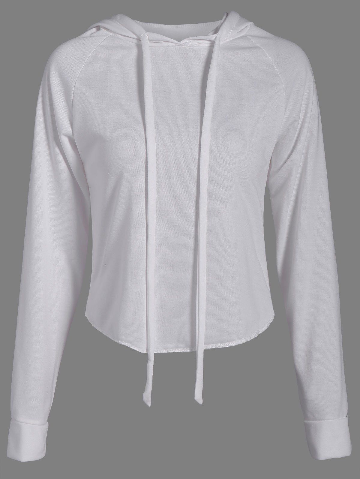 

Raglan Sleeve Drawstring Hoodie, White