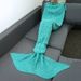 Couverture Sirène Confortable pour Canapé Tricotée Fleur de Chanvre - Vert M