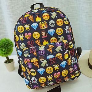 Emoji Print Nylon Backpack
