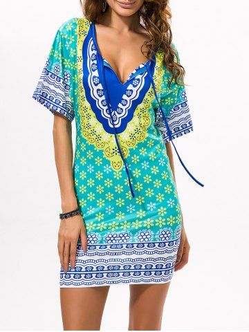 GREEN Printed Beach Bodycon Dress ONE SIZE New Printed Beach Bodycon Dress GREEN ONE SIZE