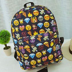 Emoji Print Nylon Backpack