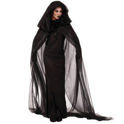 Fancy Dress Cosplay Suit Witch Hooded Halloween Costume Supplies -  