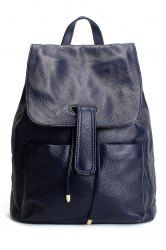 Textured Leather Back Zip Pocket Backpack