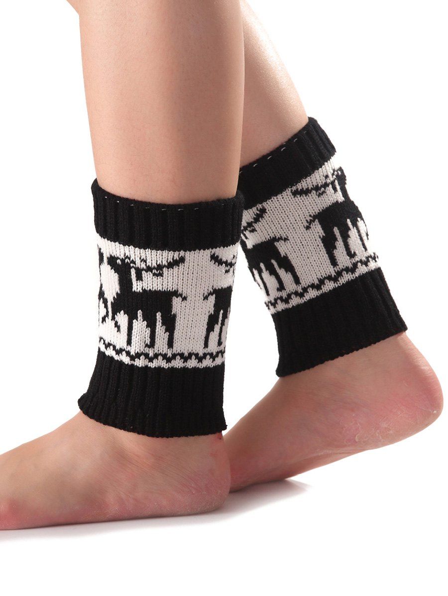 

Warm Christmas Deer Knit Boot Cuffs, Black