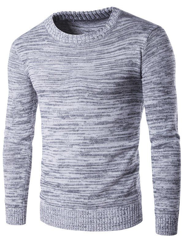 [44% OFF] Crew Neck Space Dyed Sweater | Rosegal