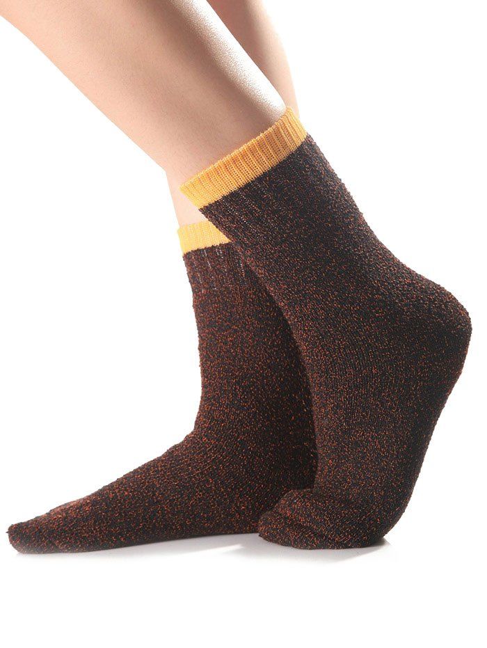 

Warm Candy Edge Knit Socks, Orange yellow