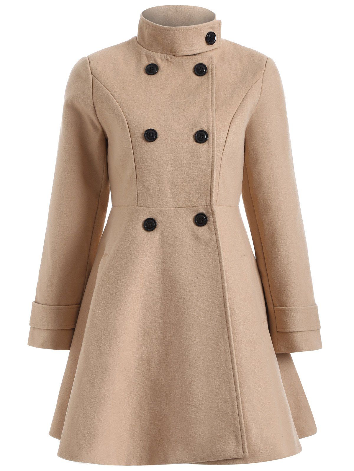 [82% OFF] Warm Double-Breasted Felt Trench Coat | Rosegal