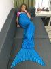 Warmth Geometric Design Knitted Kid's Mermaid Tail Blanket -  