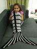 Knitting Stripes and Checked Pattern Mermaid Blanket -  